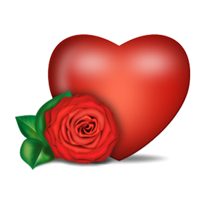 Heart and rose PNG image, free download-682